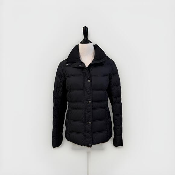 Lands End Women’s Size Small 6-8 Down Puffer Jacket Black Short Coat - Picture 1 of 13